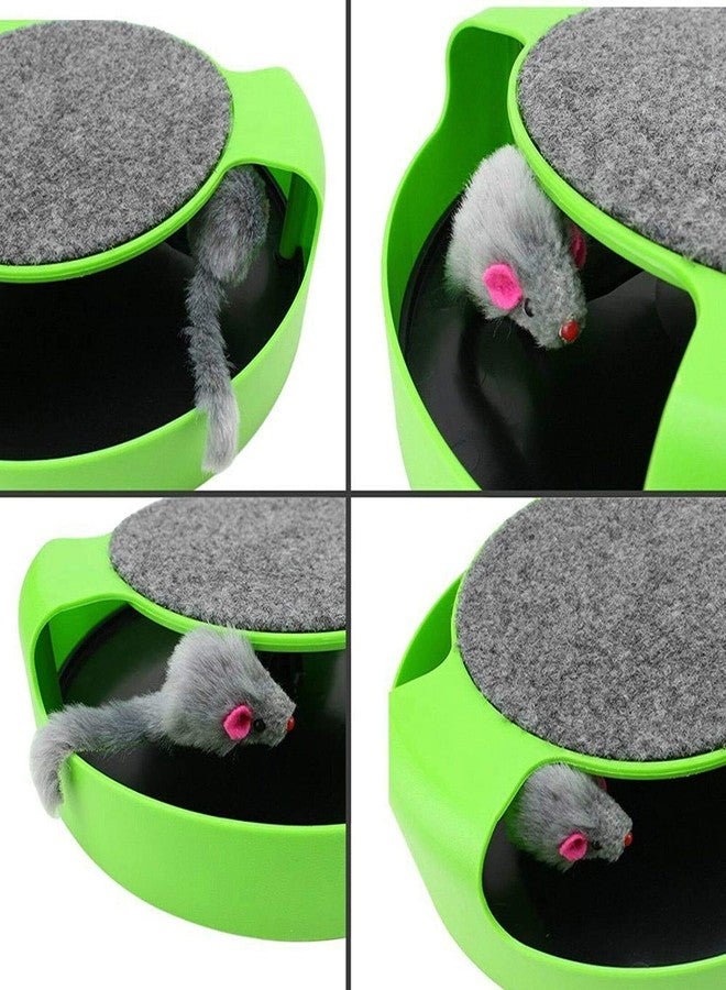 D&C PAWS لعبة خدش القطط التفاعلية D&C PAWS على شكل فأر مع فئران متحركة ولوحة خدش، مثالية للعب والمضغ للقطط والقطط الصغيرة (أخضر) - Image 5